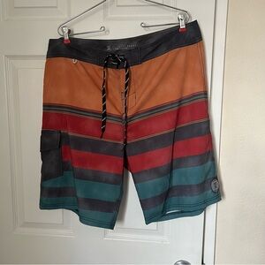 Roark Revival Men's Swim Board Shorts Polyester/Spandex Size 36